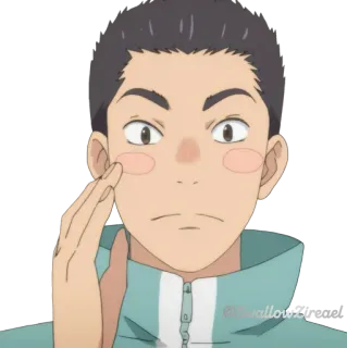 🗣 anime, con trai, khuôn mặt, hoạt hình, đỏ mặt, vui vẻ telegram sticker