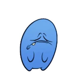 😞 blue, character, cartoon, sad, emotion, blob telegram sticker