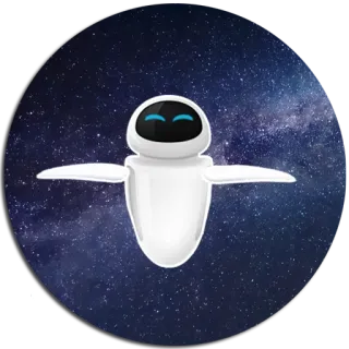 💫 EVE WALL-E robot, spazio, cartone animato, disney, pixar, personaggio film telegram sticker