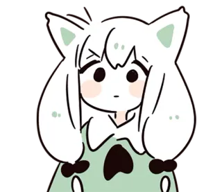 😶 chat, anime, mignon, sticker, dessin animé, fille telegram sticker