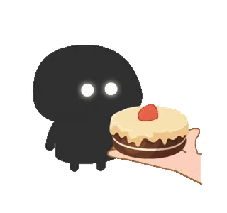 🎂 Kuchen, Nachtisch, süß, Schattenwesen, Erdbeere, Kawaii, Süßigkeit telegram sticker