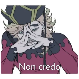 😁 Non credo Anime, Zweifel, Italienisch, Meme telegram sticker