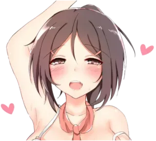 😝 anime, girl, cute, hearts telegram sticker