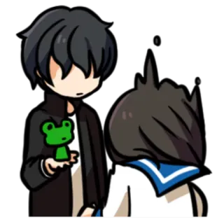 🐸 Anime, Dessin animé, Personnages, Grenouille, Mignon, Couple telegram sticker
