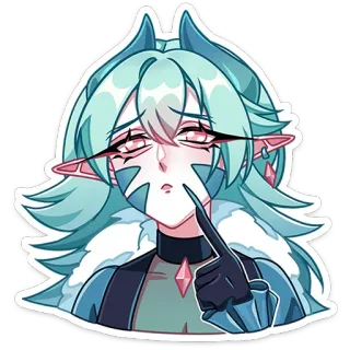 🥺 キャラクター, アニメ, アート, ポートレート, エルフ, ステッカー telegram sticker
