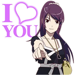 ❤ I <3 YOU amore, anime, cuore, affetto, carino telegram sticker