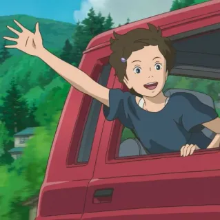 🗻 From Up on Poppy Hill 动漫, 海浪, 汽车, 女孩, 虞美人盛开的山坡 telegram sticker