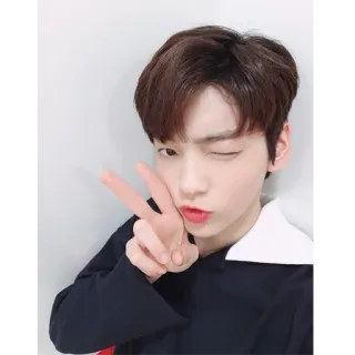 ✌️ kpop, asiatico, maschio, segno di pace, ritratto, giovane, ragazzo telegram sticker
