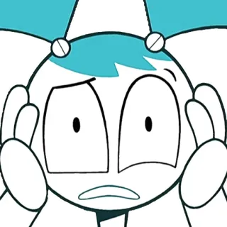 😱 Jenny Wakeman My Life as a Teenage Robot dessin animé, robot, effrayé, inquiet telegram sticker