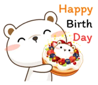 🎂 Happy
Birth
Day Feliz Cumpleaños, Oso, Lindo, Celebración, Pastel, Dona, Dulce, Saludo telegram sticker