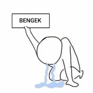 😭 BENGEK 밈, 우는, 슬픈, 만화, 텍스트 telegram sticker