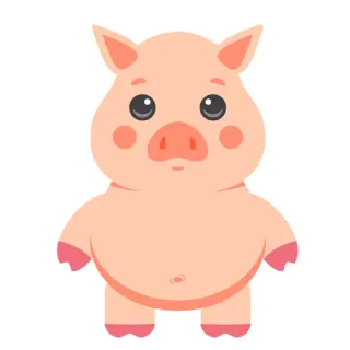 😃 pig, animal, cartoon, cute, pink, farm animal, illustration telegram sticker