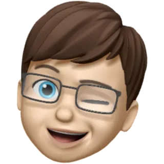 😉 Мультфильм, Эмодзи, Очки, Подмигивание, Аватар telegram sticker