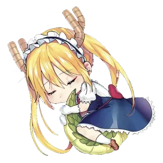 😴 Tohru Miss Kobayashi's Dragon Maid Anime, Dragon, Serveuse, Mignon, Dormir whatsapp sticker