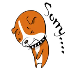 😟 cane, cartone animato, arrabbiato, bulldog, triste telegram sticker