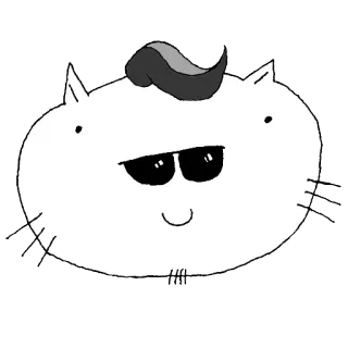 😎 Katze, Cartoon, Tier, Süß, Sticker, Haustier, Zeichnung, Skizze telegram sticker