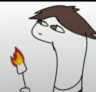 😭 Cartoon, Marshmallow, Feuer, Strichmännchen, Figur, Zeichnung telegram sticker