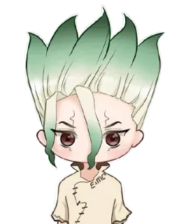 😳 Senku Ishigami Dr. Stone E=MC Dr. Stone, เซ็นคู, อนิเมะ, มังงะ, วิทยาศาสตร์, การ์ตูน, ตัวละคร telegram sticker