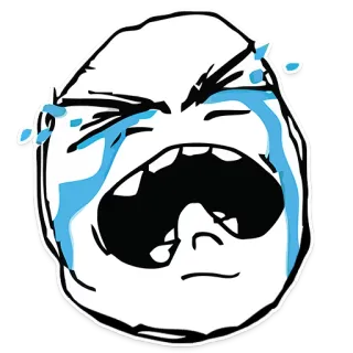 😭 ร้องไห้, มีม, เศร้า, หน้า, สีหน้า, อารมณ์, อินเทอร์เน็ต, rage comic telegram sticker