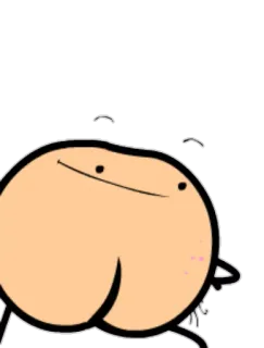 🍐 การ์ตูน, ตัวละคร, ยิ้ม, ก้น telegram sticker