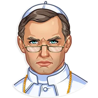 😐 papa, figura religiosa, católico, retrato, retrato, homem, pessoa, religião telegram sticker
