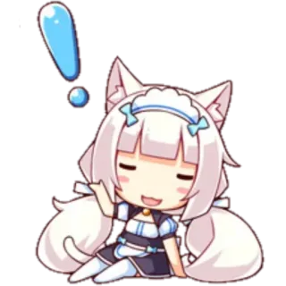 😊 gatto, cameriera, neko, anime, chibi, carino telegram sticker