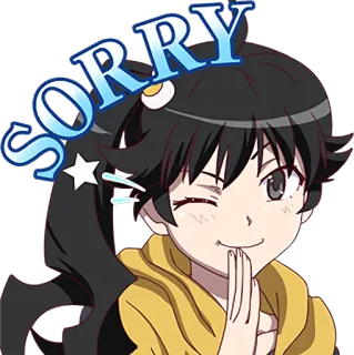 😓 SORRY maaf, sorry, anime, kartun, imut, cewek telegram sticker