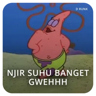 👌 Patrick Star SpongeBob SquarePants NJIR SUHU BANGET GWEHHH patrick star, spongebob, desenho animado, engraçado, meme telegram sticker