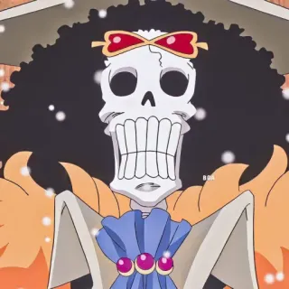 💀 Brook One Piece anime, skeleton, One Piece, Brook, pirate telegram sticker