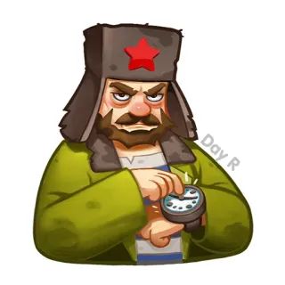 ⏰ sowjetisch, russisch, UdSSR, Hut, Uhr, Pelzmütze, roter Stern telegram sticker