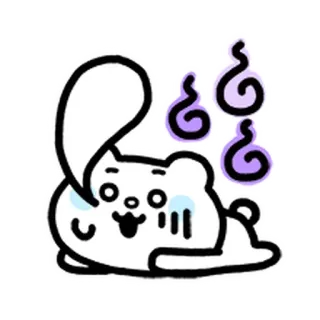 💨 หมดแรง, นอนลง, เหนื่อย, วิญญาณ, ผี, การ์ตูน, น่ารัก, สัตว์ telegram sticker