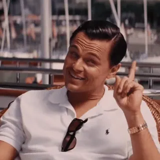 ☝️ Leonardo DiCaprio 莱昂纳多·迪卡普里奥, 演员, 名人, 男人, 指着 telegram sticker
