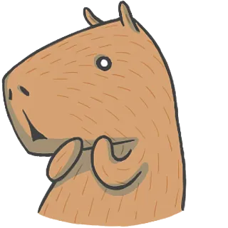 😮 capybara, animal, rodent, cute telegram sticker