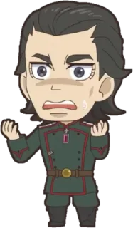 😨 militar, uniforme, anime, chibi, oficial, dibujos animados telegram sticker