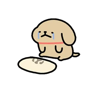 🦮 chien, pleurer, triste, dessin animé, chiot telegram sticker