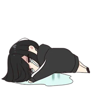 😭 llorando, triste, angustiado, anime, chibi, emocional whatsapp sticker