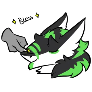 ✨ Bless furry, anthropomorphic animal, head, bless whatsapp sticker