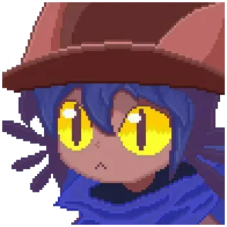 😕 Niko OneShot kucing, topi, seni piksel, lucu whatsapp sticker