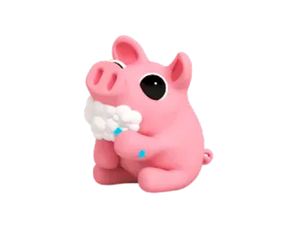 🤤 varken, schattig, dier, roze, speelgoed, cartoon, grappig whatsapp sticker