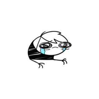😭 плачет, грустный, эмо, персонаж, рисунок, мультфильм whatsapp sticker