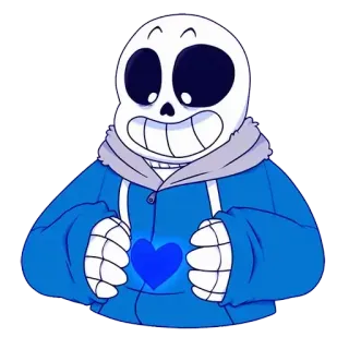 ❤️ Sans Undertale Санс, Undertale, видеоигра, скелет, сердце, мультфильм telegram sticker