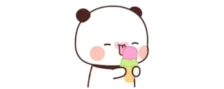🔰 Eis, Panda, süß, kawaii, Dessert, Essen whatsapp sticker