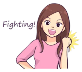 💪 Fighting! ánimo, chica, lucha, determinación, apoyo telegram sticker