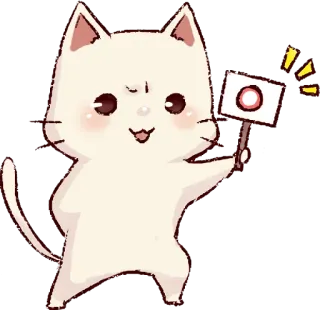 👍 cat, sticker, cute, animal, flag, happy, cheerful telegram sticker