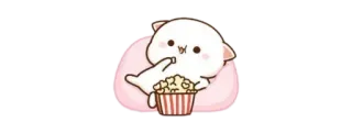🫖 kawaii, carino, gatto, popcorn, rilassante, cartone animato, sticker telegram sticker