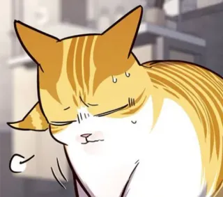 🐈 gato, animal, cansado, agotado, dibujo animado, lindo, mascota telegram sticker