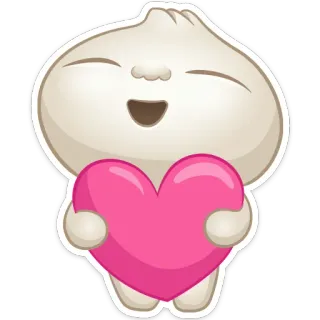 ❤️ empanadilla, corazón, lindo, kawaii, pegatina, comida, dibujos animados whatsapp sticker
