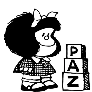 🕊 Mafalda PAZ mafalda, cartoon, frieden, comic whatsapp sticker