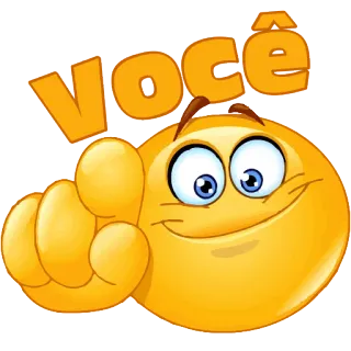 👉 Você Emoji, Zeigen, Du, Voce, Finger, Gelb telegram sticker