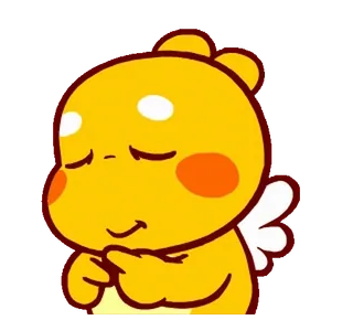 ๐ imut, malaikat, kartun, kuning, sayap, damai, kawaii telegram sticker